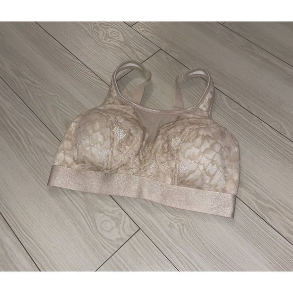 Breezies Other - Breezies A382551 Lace Overlay Bralette Lined Wire Free Womens S Small Beige